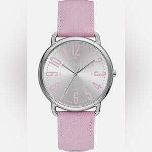 New GUESS Ladies Dress Canvas Leather Watch - W1068L8